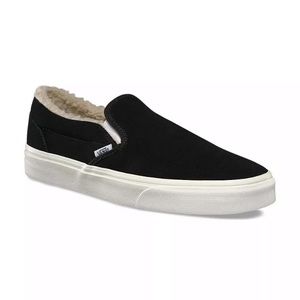 fur vans slip ons